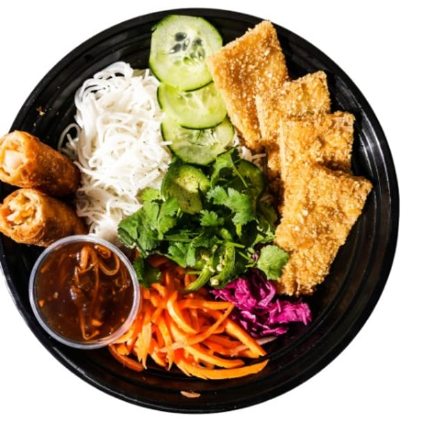 Enoki Tofu Vermicelli Bowl.