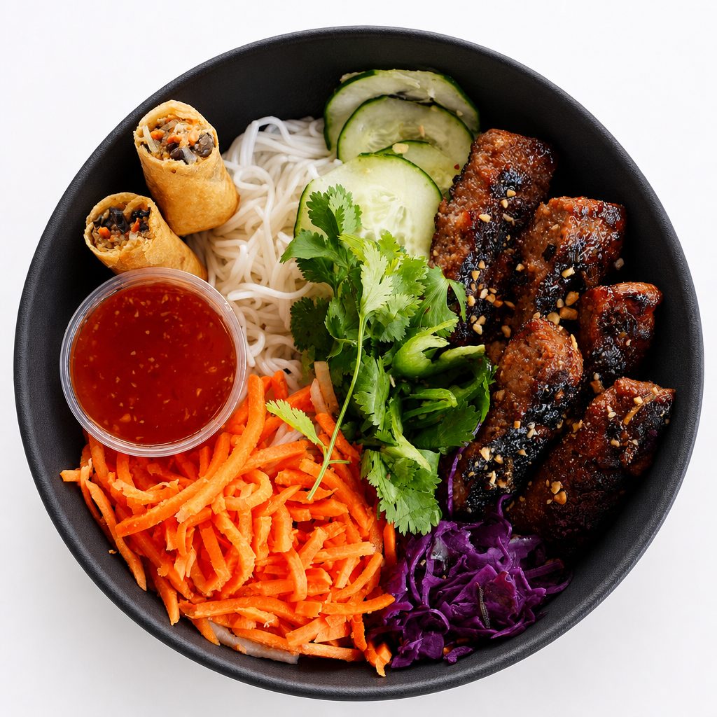 Bun Cha Hanoi Vermicelli Bowl.
