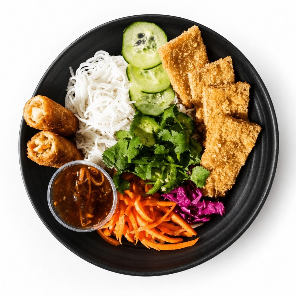 Enoki Tofu Vermicelli Bowl.